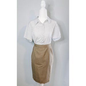 Vintage 90s Khaki Brown Pencil Skirt Size 4